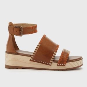 Kelsi Dagger embroidered flat-form leather sandals